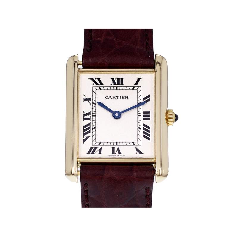 Montre d'occasion CARTIER Tank Louis Cartier mixte quartz bracelet cuir cresus - vue 1