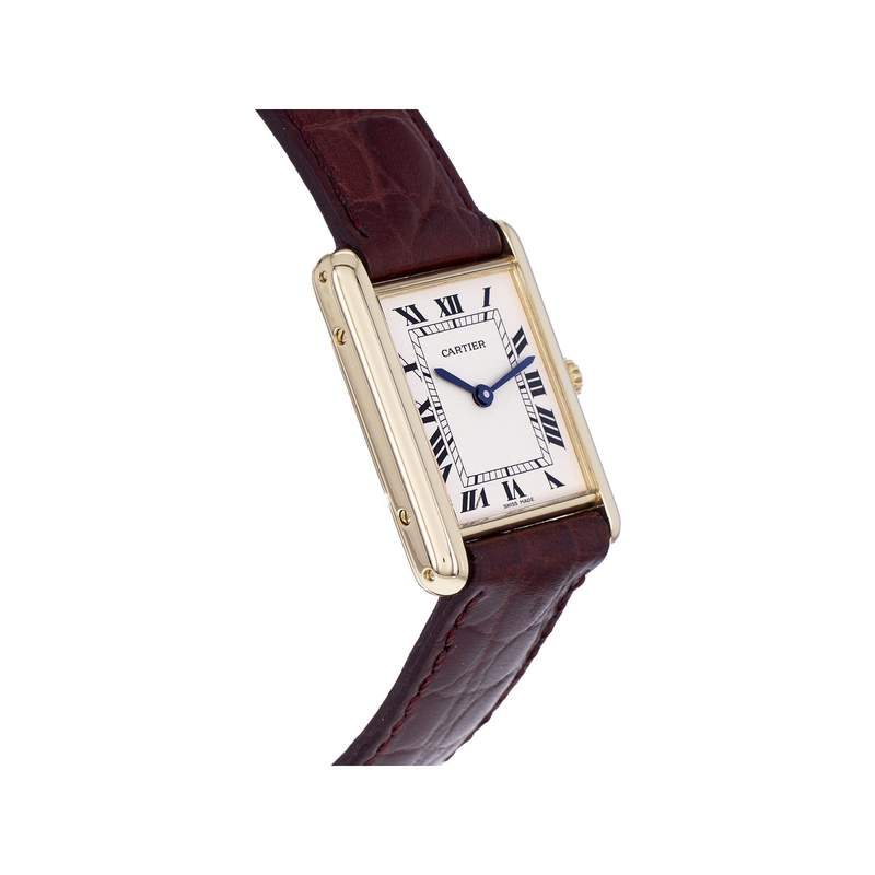 Montre d'occasion CARTIER Tank Louis Cartier mixte quartz bracelet cuir cresus - vue 2