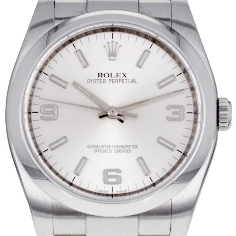 Montre d'occasion ROLEX Oyster Perpetual homme mouvement automatique certifié (cosc) bracelet acier - vue D1