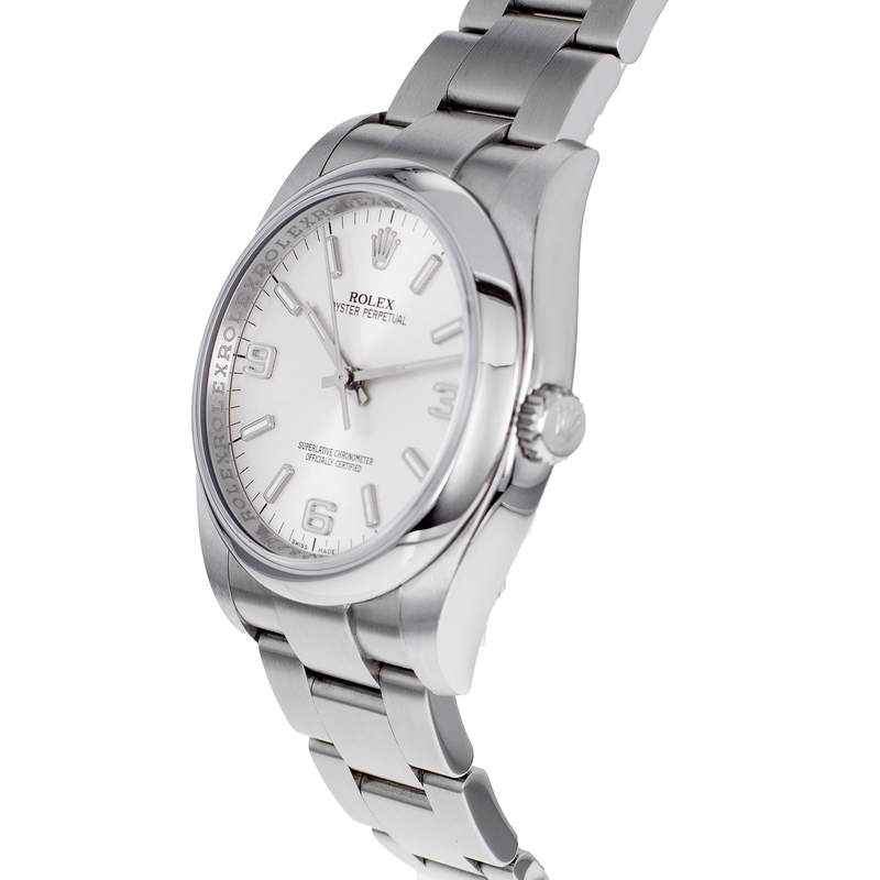 Montre d'occasion ROLEX Oyster Perpetual homme mouvement automatique certifié (cosc) bracelet acier - vue D2
