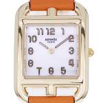 Montre d'occasion HERMES Cape Cod femme quartz bracelet cuir d'origine - vue D1