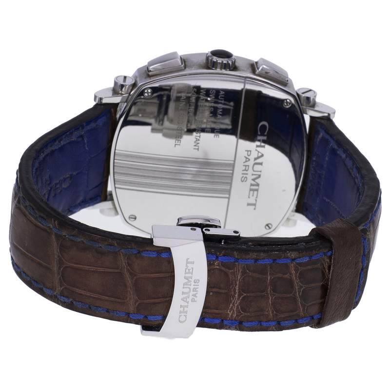 Montre d'occasion CHAUMET Dandy Chronographe homme automatique bracelet cuir d'origine - vue 3