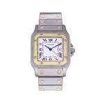 Montre d'occasion CARTIER Santos Carrée homme automatique bracelet or jaune 750/000 et acier - vue 1