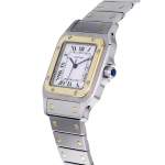 Montre d'occasion CARTIER Santos Carrée homme automatique bracelet or jaune 750/000 et acier - vue D2