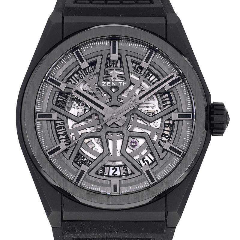 Montre d'occasion ZENITH Defy Classic Skeleton homme automatique bracelet caoutchouc - vue D1
