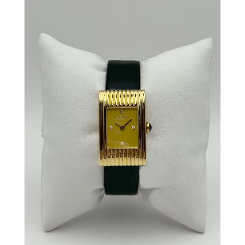 Montre d'occasion BOUCHERON Reflet homme quartz bracelet cuir d'origine - vue 1