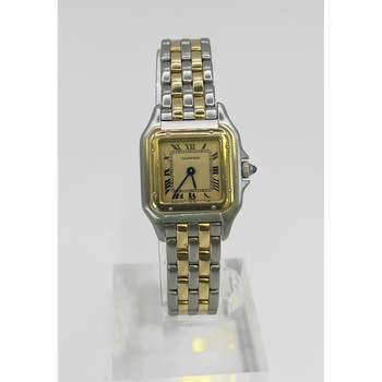 Montre d'occasion CARTIER Panthère Petit Modèle femme quartz bracelet or jaune 750/000 et acier