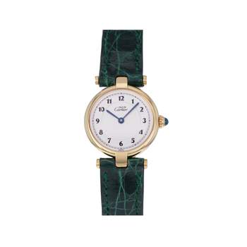 Montre d'occasion CARTIER Must Vermeil femme quartz bracelet cuir cresus