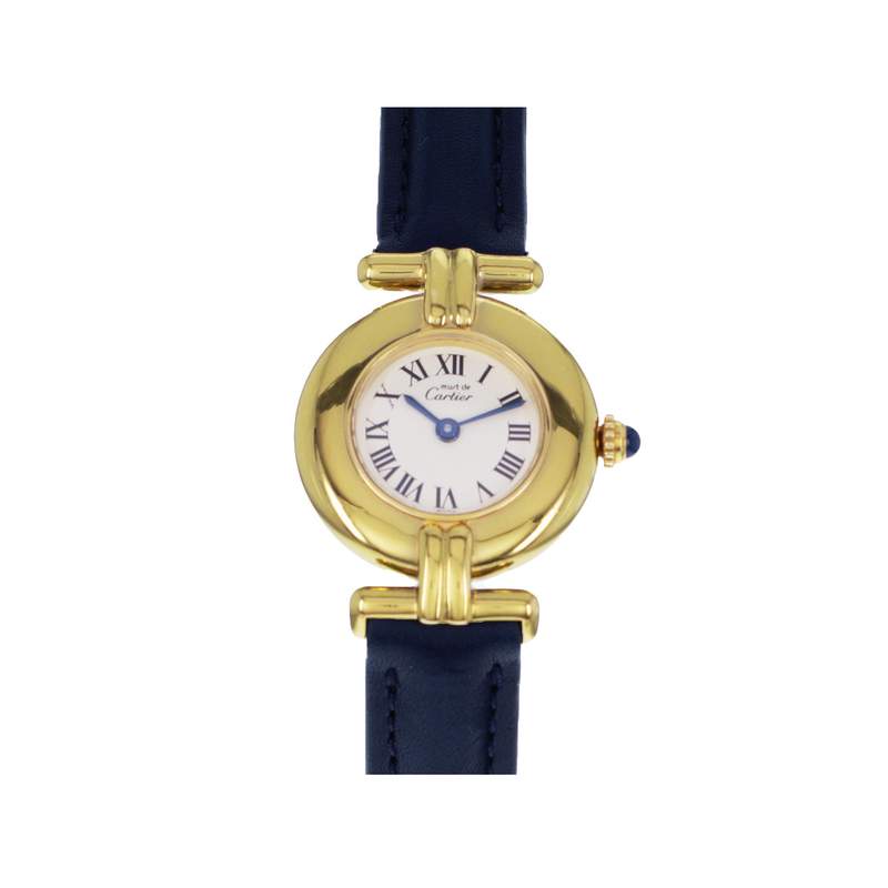 Montre d'occasion CARTIER Must Vermeil femme quartz bracelet cuir d'origine - vue 1