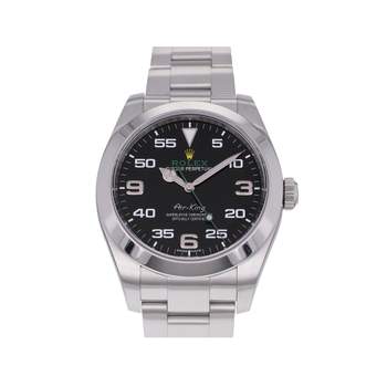 Montre d'occasion ROLEX Air King homme mouvement automatique certifié (cosc) bracelet acier