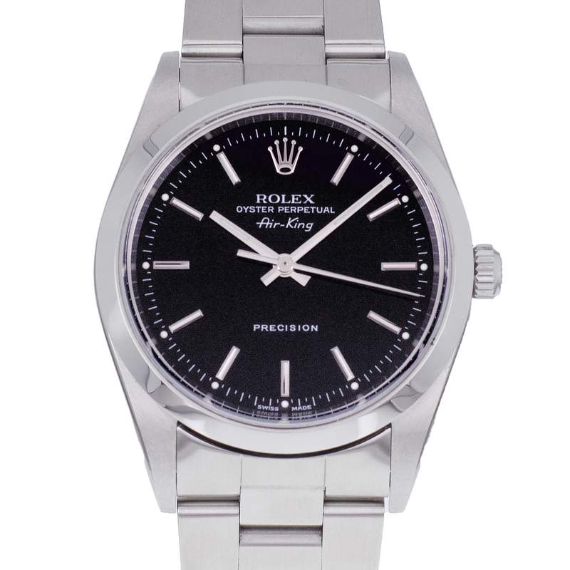 Montre d'occasion ROLEX Air King homme mouvement automatique certifié (cosc) bracelet acier - vue D1