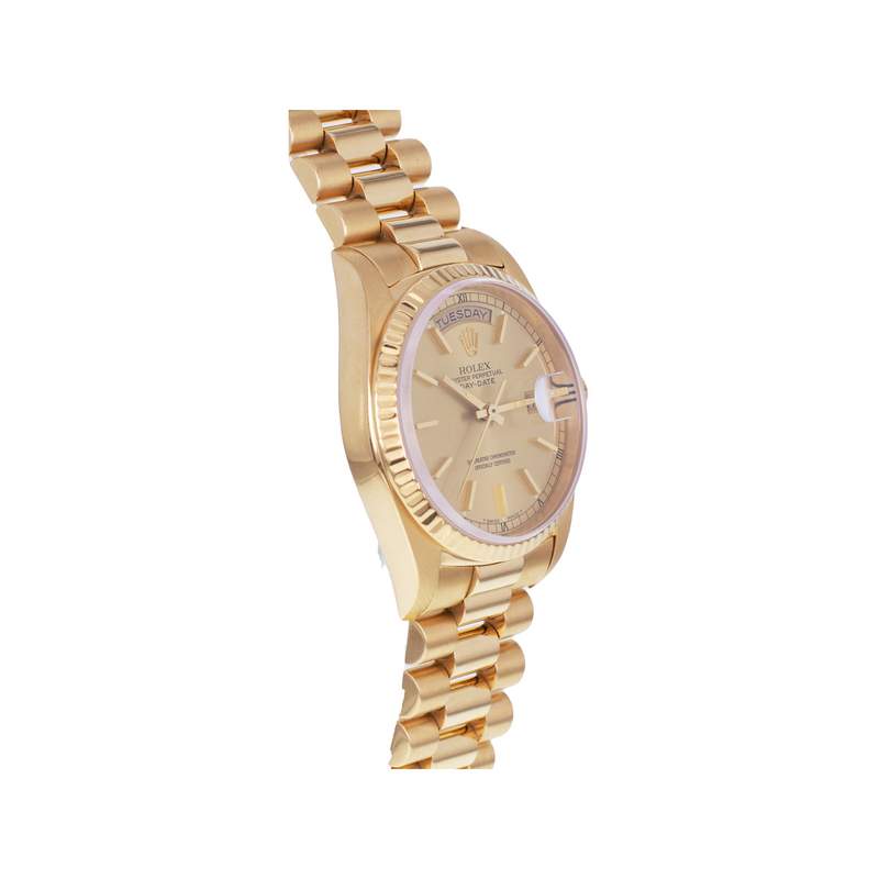 Montre d'occasion ROLEX Day-Date Or jaune mixte automatique bracelet or jaune 750/000 - vue 2