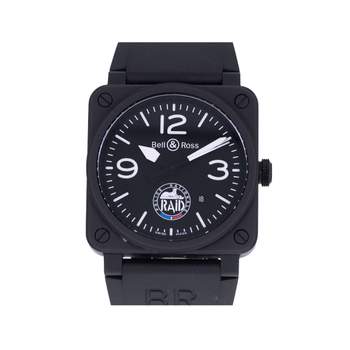 Montre d'occasion BELL & ROSS BR03-92 RAID Limited Edition homme automatique bracelet caoutchouc