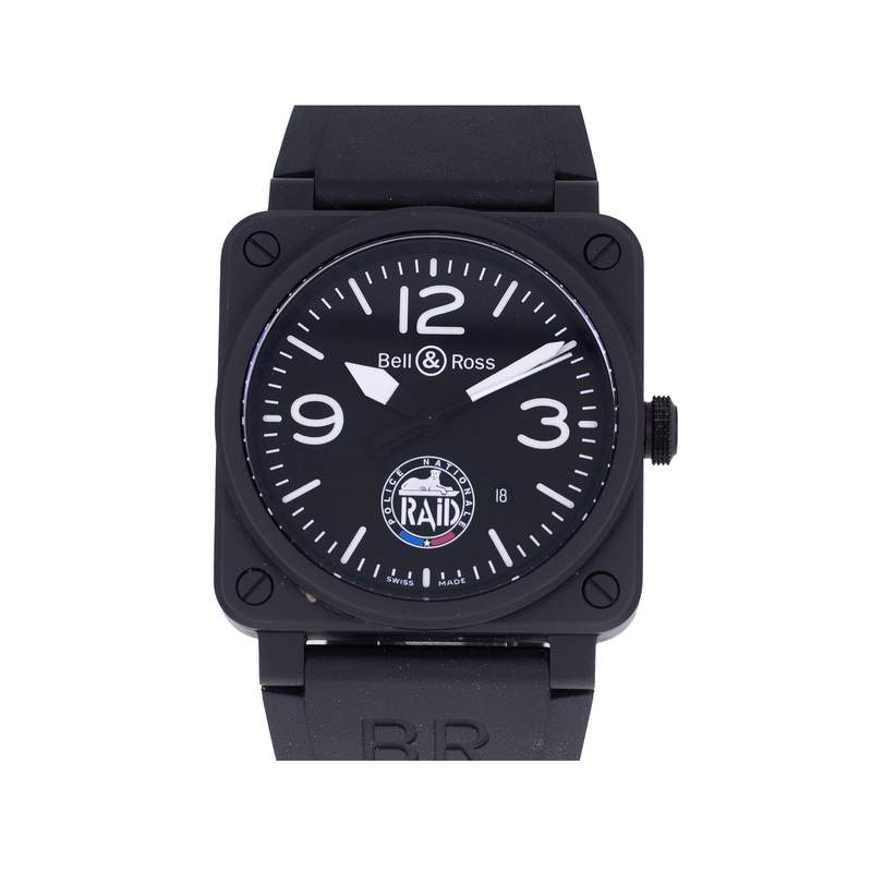 Montre d'occasion BELL & ROSS BR03-92 RAID Limited Edition homme automatique bracelet caoutchouc - vue 1