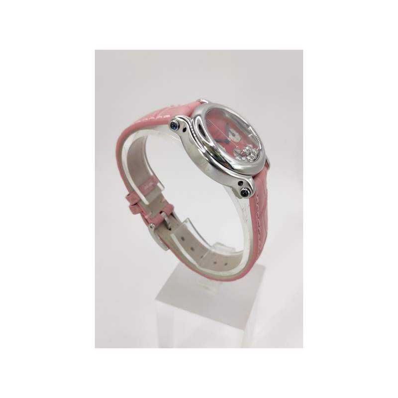 Montre d'occasion CHOPARD Happy Sport Diamants femme quartz bracelet cuir d'origine - vue 2