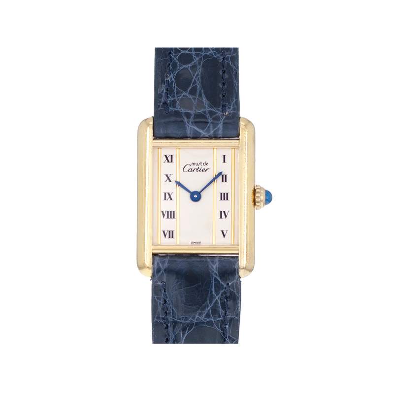 Montre d'occasion CARTIER Tank Vermeil femme quartz bracelet cuir cresus - vue 1