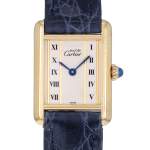 Montre d'occasion CARTIER Tank Vermeil femme quartz bracelet cuir cresus - vue D1
