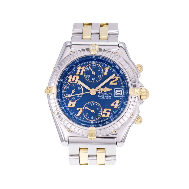 Montre d'occasion BREITLING Chronomat homme automatique bracelet or jaune 750/000 et acier - vue 1