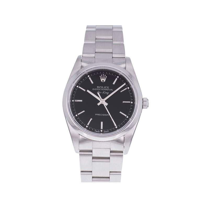 Montre d'occasion ROLEX Air King Precision homme mouvement automatique certifié (cosc) bracelet acier - vue 1