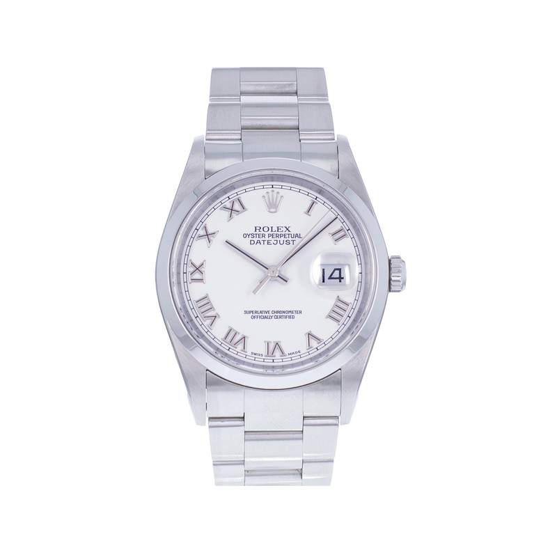 Montre d'occasion ROLEX DateJust 36 homme mouvement automatique certifié (cosc) bracelet acier - vue 1