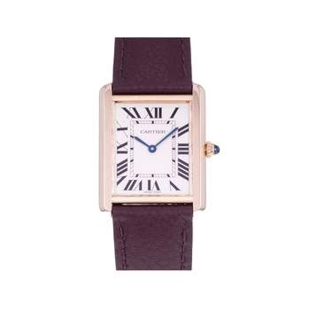 Montre d'occasion CARTIER Tank Solo femme quartz bracelet cuir d'origine