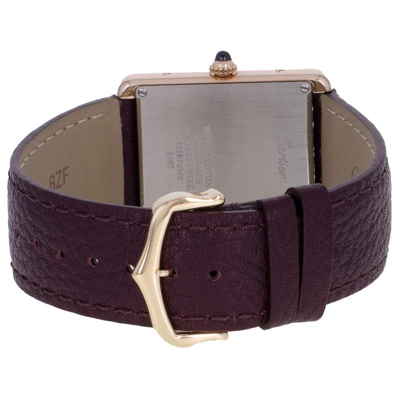 Montre d'occasion CARTIER Tank Solo femme quartz bracelet cuir d'origine - vue 3
