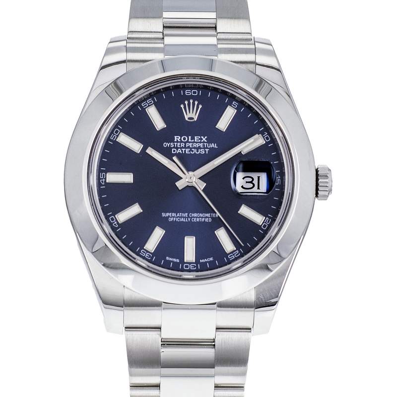 Montre d'occasion ROLEX DateJust 41 homme mouvement automatique certifié (cosc) bracelet acier - vue D1