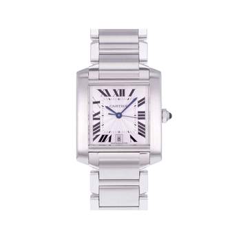 Montre d'occasion CARTIER Tank Française 28mm homme automatique bracelet acier