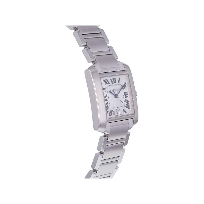 Montre d'occasion CARTIER Tank Française 28mm homme automatique bracelet acier - vue 2