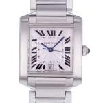 Montre d'occasion CARTIER Tank Française 28mm homme automatique bracelet acier - vue D1