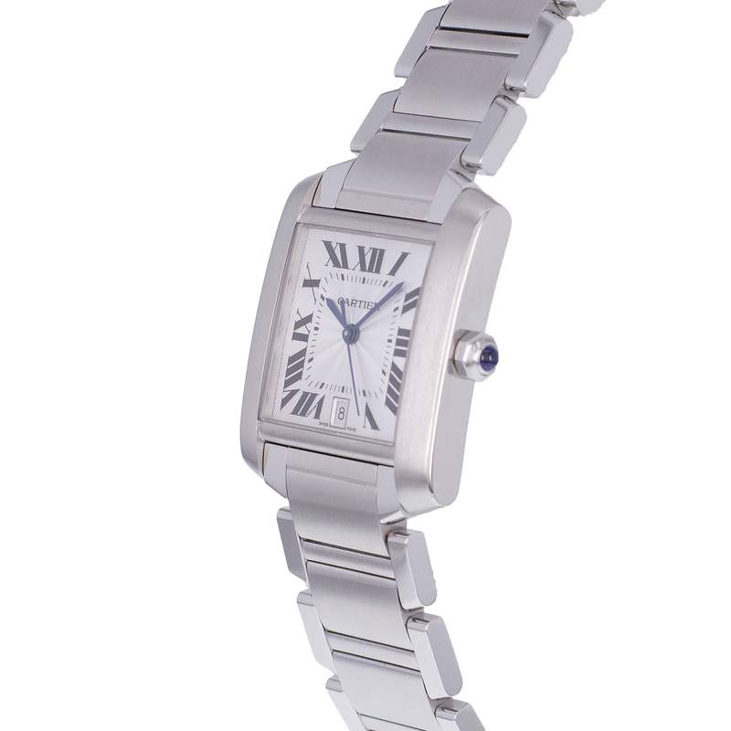 Montre d'occasion CARTIER Tank Française 28mm homme automatique bracelet acier - vue D2
