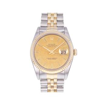 Montre d'occasion ROLEX DateJust 36 homme mouvement automatique certifié (cosc) bracelet or jaune 750/000 et acier