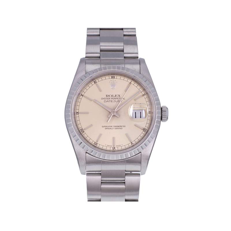 Montre d'occasion ROLEX DateJust 36 homme mouvement automatique certifié (cosc) bracelet acier - vue 1