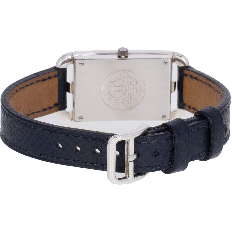 Montre d'occasion HERMES Nantucket Argent femme quartz bracelet cuir d'origine - vue 3