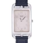 Montre d'occasion HERMES Nantucket Argent femme quartz bracelet cuir d'origine - vue D1