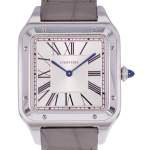 Montre d'occasion CARTIER Santos Dumont XL homme mécanique bracelet cuir d'origine - vue D1