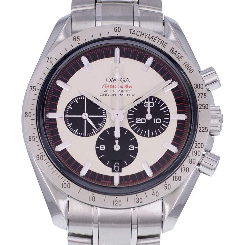 Montre d'occasion OMEGA Speedmaster Legend Michael Schumacher homme mouvement automatique certifié (cosc) bracelet acier - vue D1