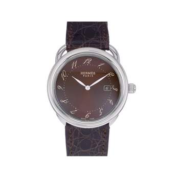 Montre d'occasion HERMES Arceau homme quartz bracelet cuir cresus