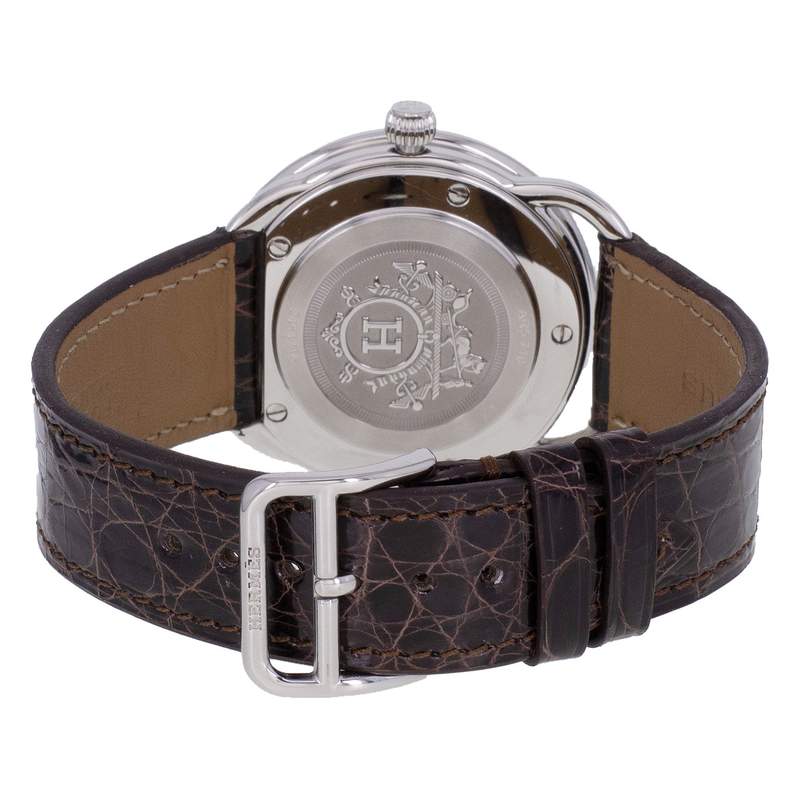Montre d'occasion HERMES Arceau homme quartz bracelet cuir cresus - vue 3