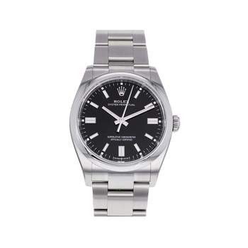 Montre d'occasion ROLEX Oyster Perpetual mixte mouvement automatique certifié (cosc) bracelet acier