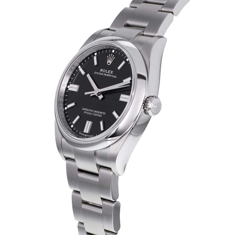 Montre d'occasion ROLEX Oyster Perpetual mixte mouvement automatique certifié (cosc) bracelet acier - vue D2