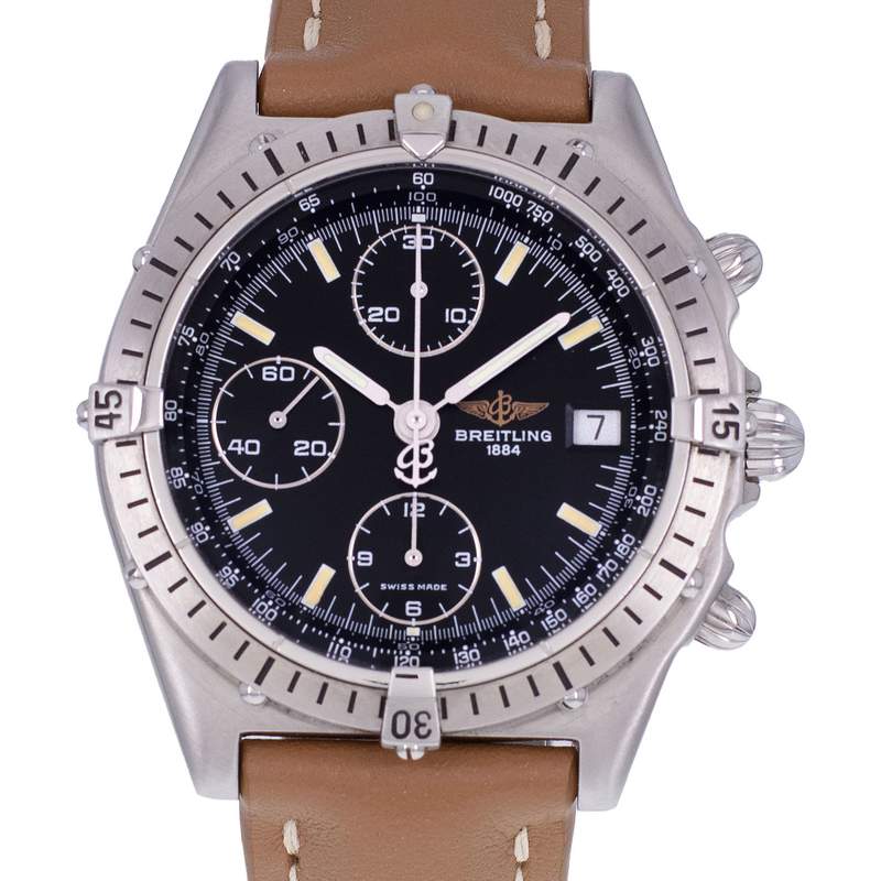 Montre d'occasion BREITLING Chronomat homme automatique bracelet cuir cresus - vue D1