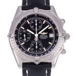 Montre d'occasion BREITLING Chronomat Blackbird homme automatique bracelet cuir cresus - vue D1
