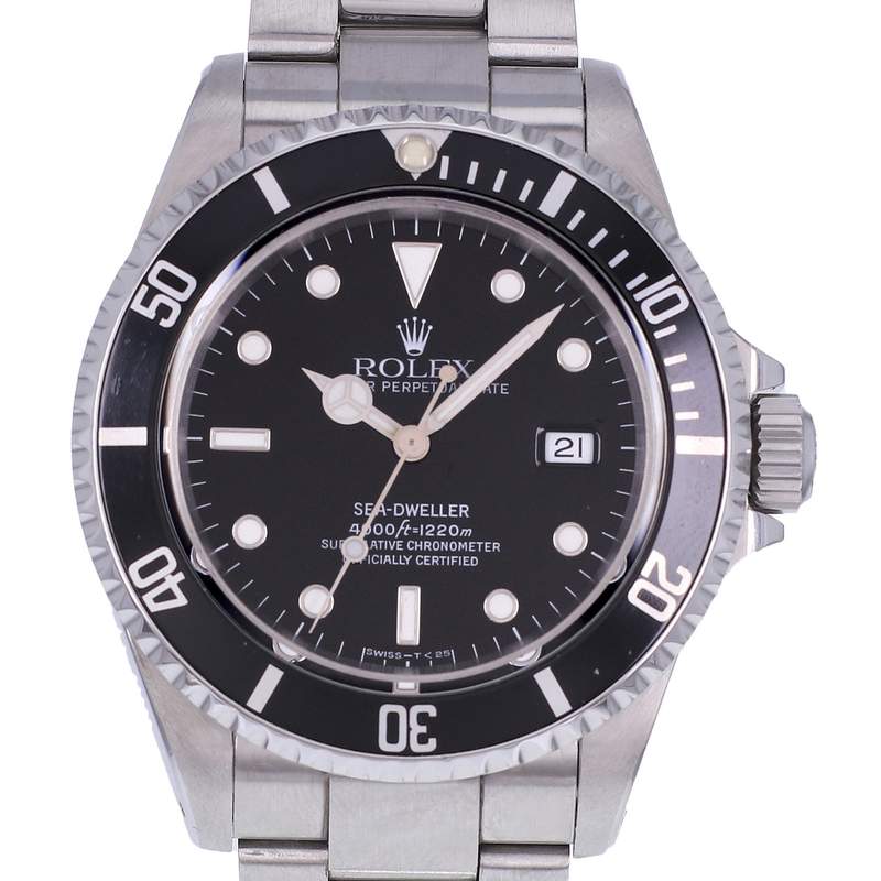 Montre d'occasion ROLEX Sea-Dweller homme mouvement automatique certifié (cosc) bracelet acier - vue D1