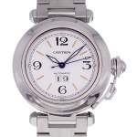 Montre d'occasion CARTIER Pasha C Grande Date mixte automatique bracelet acier - vue D1