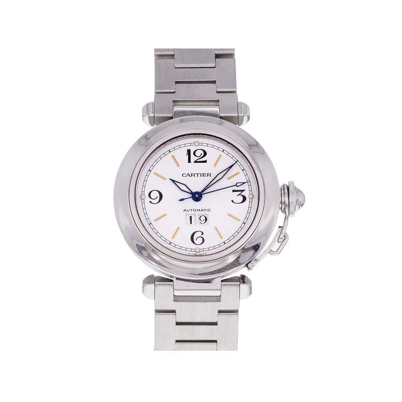 Montre d'occasion CARTIER Pasha C Grande Date femme automatique bracelet acier - vue 1