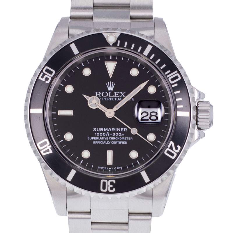 Montre d'occasion ROLEX Submariner Date homme mouvement automatique certifié (cosc) bracelet acier - vue D1