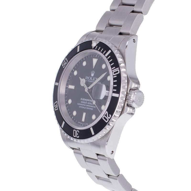 Montre d'occasion ROLEX Submariner Date homme mouvement automatique certifié (cosc) bracelet acier - vue D2