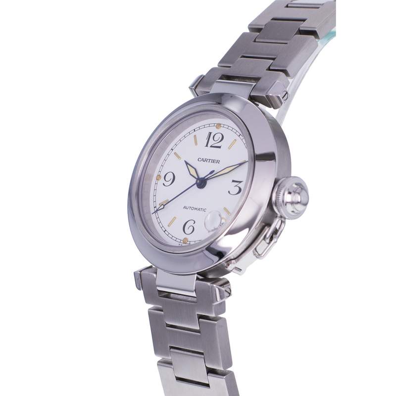 Montre d'occasion CARTIER Pasha C femme automatique bracelet acier - vue D2