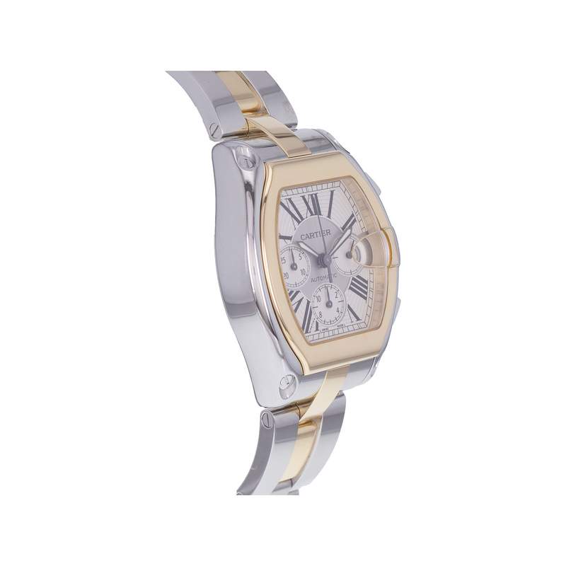 Montre d'occasion CARTIER Roadster homme automatique bracelet or jaune 750/000 et acier - vue 2